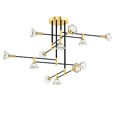 Elegant Glass Pendant Chandelier 3D model image 1 