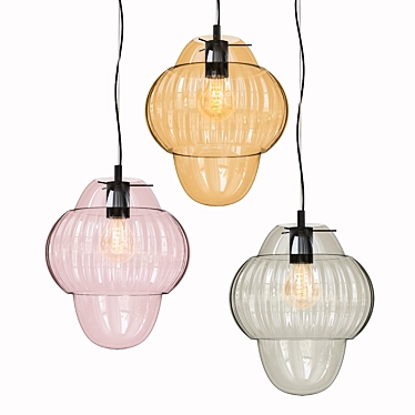 Elegant Murano Glass Pendant Light 3D model image 1 