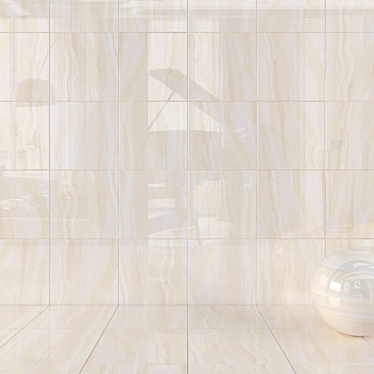 Poseidon Ivory Wall Tiles - Multi-textured 60x60cm & 1200x1200px 3D model image 1 