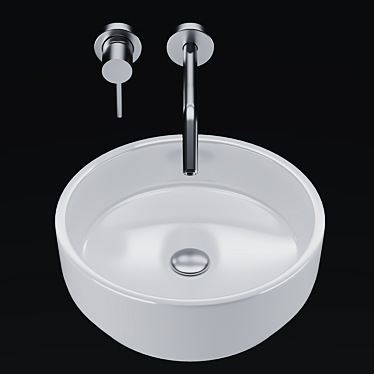 Elegant Washbasin with Faucet 3D model image 1 