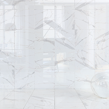 Royal Marble White Wall Tiles Set 3D model image 1 