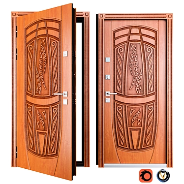 Gracia Metal Entrance Door: Abwehr Security 3D model image 1 