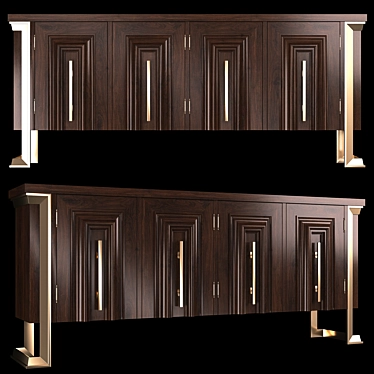 Elegant Walnut Buffet 240cm 3D model image 1 