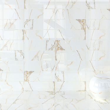 Estela White Wall Tiles - Set of 3 3D model image 1 