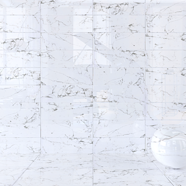 Elegant Flow White Wall Tiles 3D model image 1 