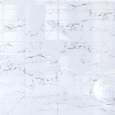 Elegant Flow White Wall Tiles 3D model image 1 