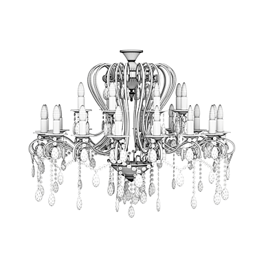 Title: Crystal Elegance Chandelier by CHIARO 3D model image 1 