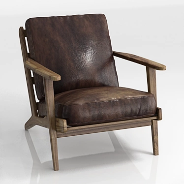 Refined Raylan Leather Armchair 3D model image 1 