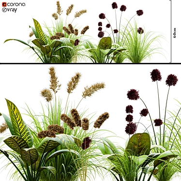 Green Oasis: Plant & Grass Set 3D model image 1 
