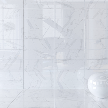 White Marble Wall Tiles - Set of 1 3D model image 1 