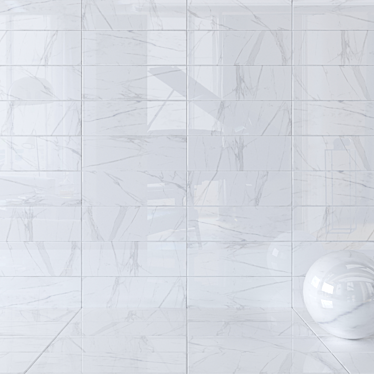 Marble White Wall Tiles, Set of 2 3D model image 1 