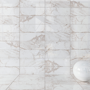 Nora White Wall Tiles: Stylish and Versatile 3D model image 1 