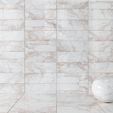 NORA White Wall Tiles - Set of 3 3D model image 1 