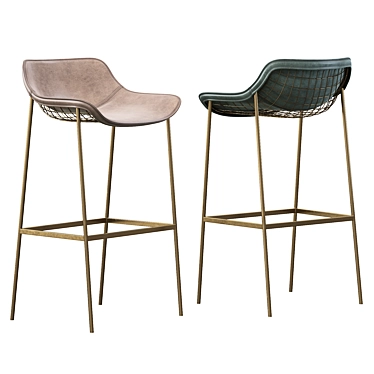 Summerset Stool: Stylish and Practical Seating 3D model image 1 