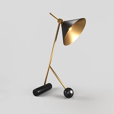 Cleo Black Metal Table Lamp: Stylish and Contemporary 3D model image 1 