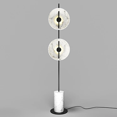 Delano Modern Black Metal Floor Lamp 3D model image 1 