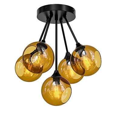 Elegant 5-Light Cluster Globe Pendant 3D model image 1 