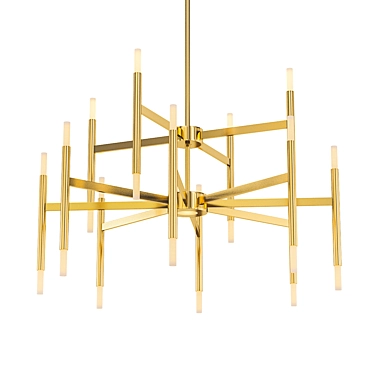 Sleek Sputnik LED Linear Chandelier 3D model image 1 