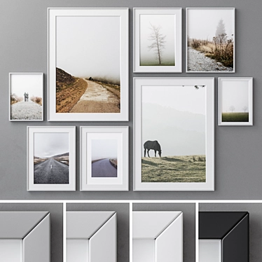 Multicolor Photo Frames Set 3D model image 1 