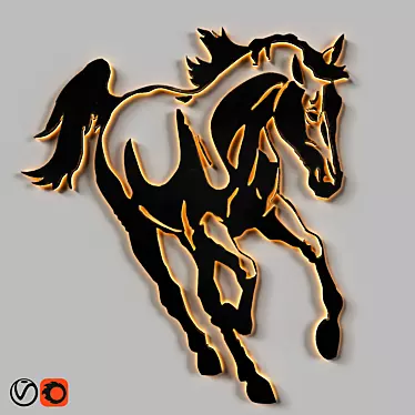 Elegant Horse Wall Decor 3D model image 1 