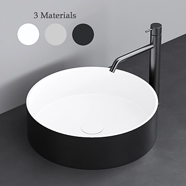 VALLONE TAJO: Stylish Sink with Nero 02 Mixer 3D model image 1 