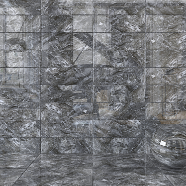 Bergama Anthracite Wall Tiles - Elegantly Detailed Design 3D model image 1 