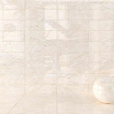 Elegant Bergama Cream Wall Tiles 3D model image 1 