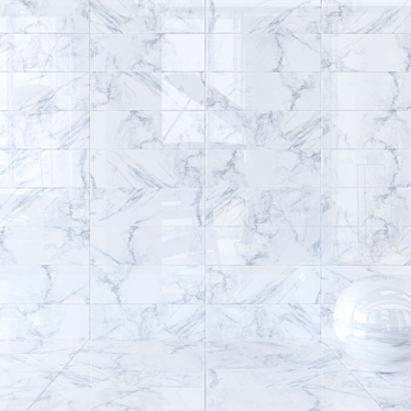 Classic Carrara White Wall Tiles 3D model image 1 