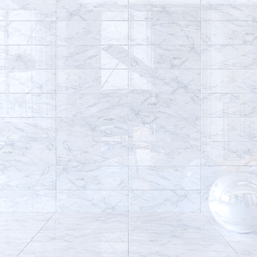 Elegant Carrara White Wall Tiles 3D model image 1 