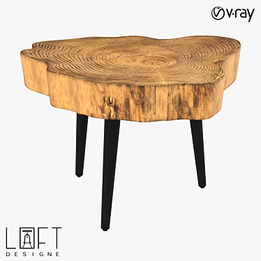 Minimalist Wood Coffee Table 3D model image 1 