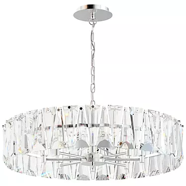 Puntes MOD043PL-08CH: Contemporary 8-Light Chrome Pendant Lamp 3D model image 1 