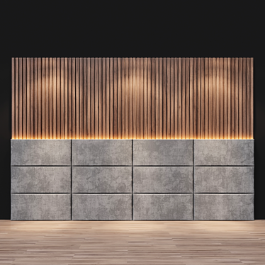 Elegant Wall Panel: W4460 x H3000 x D138mm 3D model image 1 