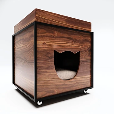 Cat's Haven: Multipurpose Table & Cozy Shelter (45x45 cm) 3D model image 1 