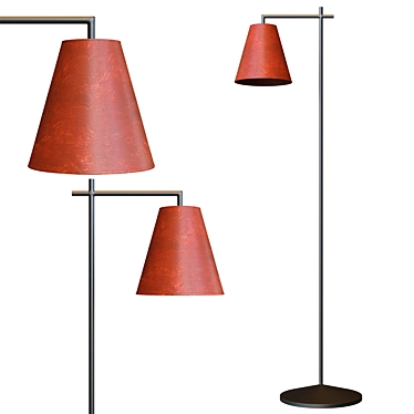 Modern Metal Floor Lamp - Sleek Design 3D model image 1 
