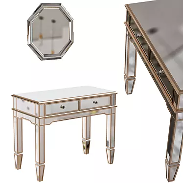 Venetian Mirrored Console Table: Elegant and Functional 3D model image 1 