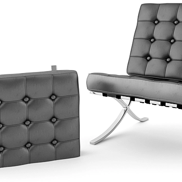 Elegant Barcelona Chair: Modern Design 3D model image 1 