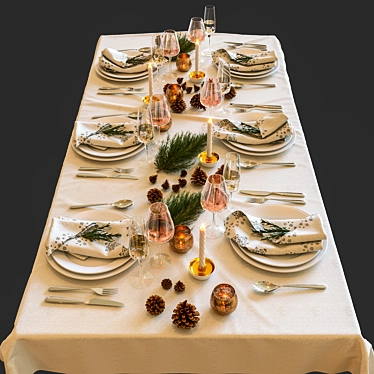 Festive Dining Set 3D model image 1 