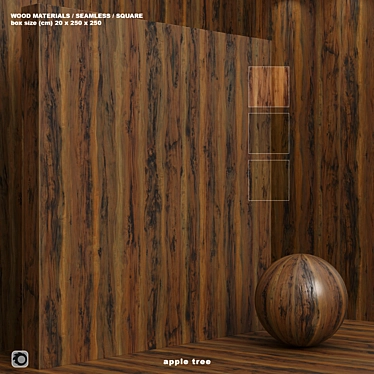 Seamless Wood Box Set 3D model image 1 