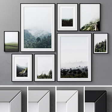 Versatile Photo Frames Set: 4 Colors & Multiple Sizes 3D model image 1 