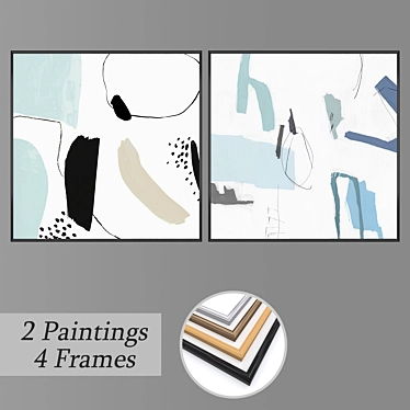 Modern Wall Art Set - No. 963 3D model image 1 