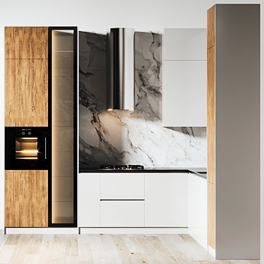 Modern Style Kitchen Model - 3dsmax2014 & V-ray 3D model image 1 