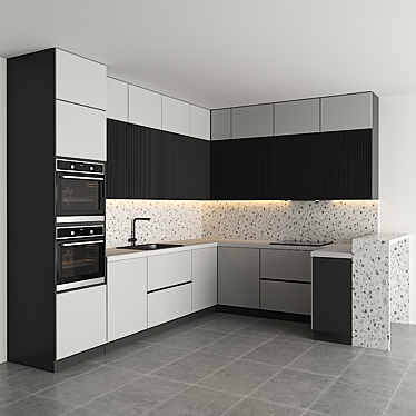 Modular Kitchen: Easy Edit, High Quality 3D model image 1 