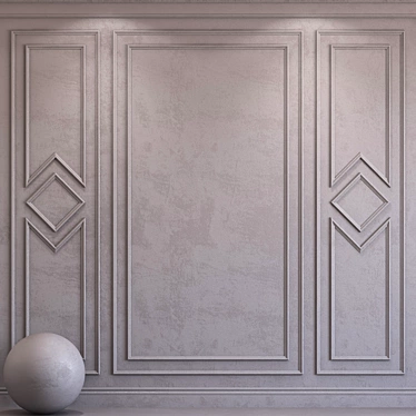 Opal Gray Decorative Plaster Molding 3D model image 1 