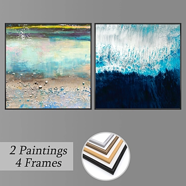 2-Piece Set with Multiple Frames - Wall Paintings 3D model image 1 