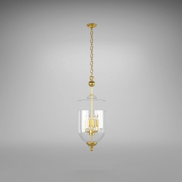 Modern Brass Lantern: Darryl's Timeless Glow 3D model image 1 