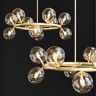 Elegant 12LT Halogen Chandelier 3D model image 1 