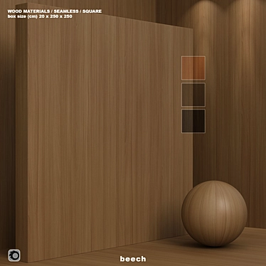 Seamless Beech Wood Box Set 3D model image 1 