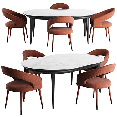 Modern Link Dining Set 3D model image 1 