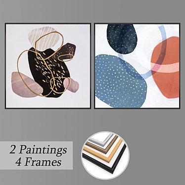 Multiframed Wall Paintings Set 3D model image 1 