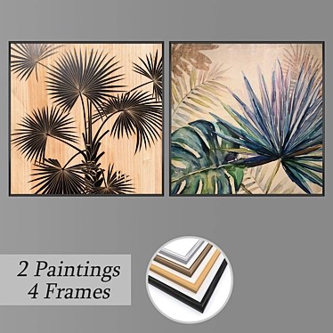 Dynamic Duo: Set of 2 Wall Paintings 3D model image 1 